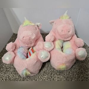 Pink Unicorn Slippers Kids Size Large 4-5, New With Tags Cat & Jack Brand